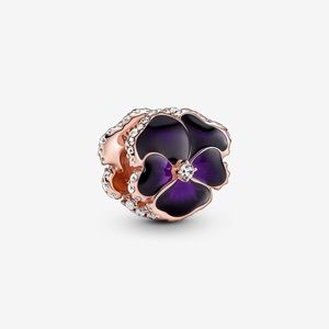 Pandora Deep Purple Pansy Flower Charm